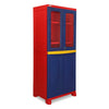 Nilkamal Freedom Big 2 (FB 2) Plastic Storage Cabinet – Side Angle View (Blue & Red)