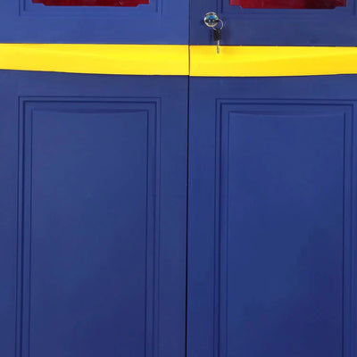 Nilkamal Freedom Big 2 (FB 2) Plastic Storage Cabinet – Close-Up View (Blue & Yellow)