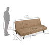Nilkamal Felecia Fabric Sofa Cum Bed (Dark Beige)
