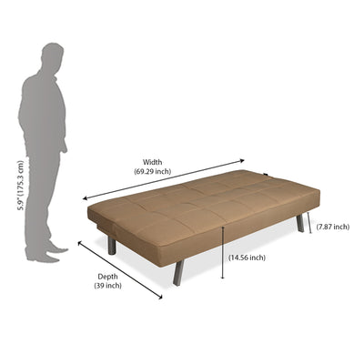 Nilkamal Felecia Fabric Sofa Cum Bed (Dark Beige)