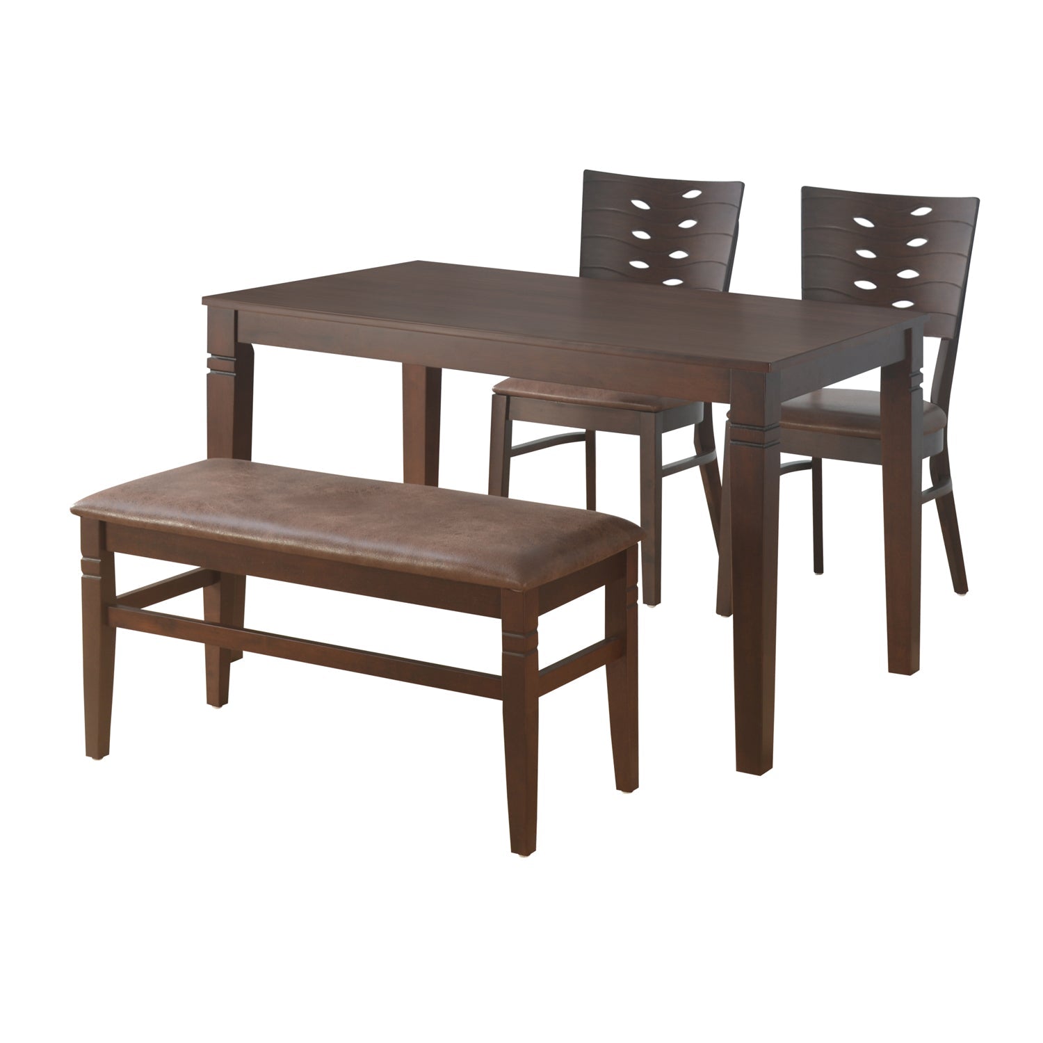 Nilkamal Fern 4 Seater Dining Set With Bench (Erin Brown)