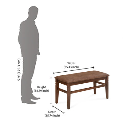 Nilkamal Fern Multi Use Medium Sitting Bench for Living Room | Dining Room (Erin Brown)