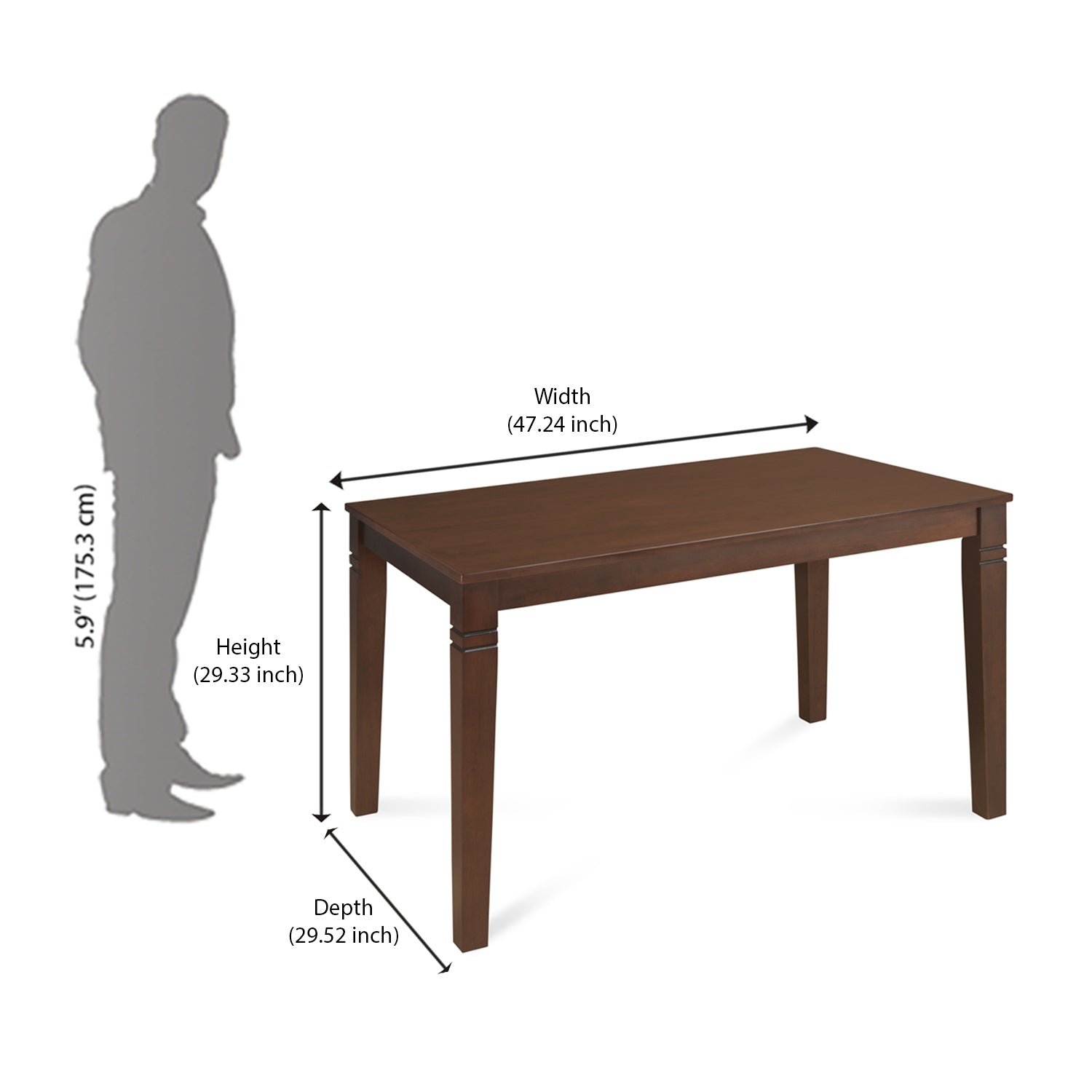 Nilkamal Fern 4 Seater Dining Kit (Erin Brown)