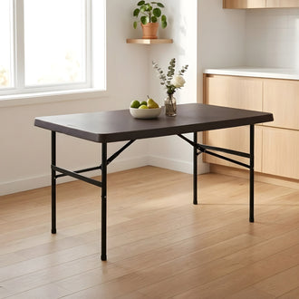 Nilkamal Festive 4 ft Foldable Rectangle Table (Brown)