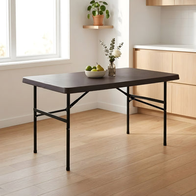 Nilkamal Festive 4 ft Foldable Rectangle Table (Brown)