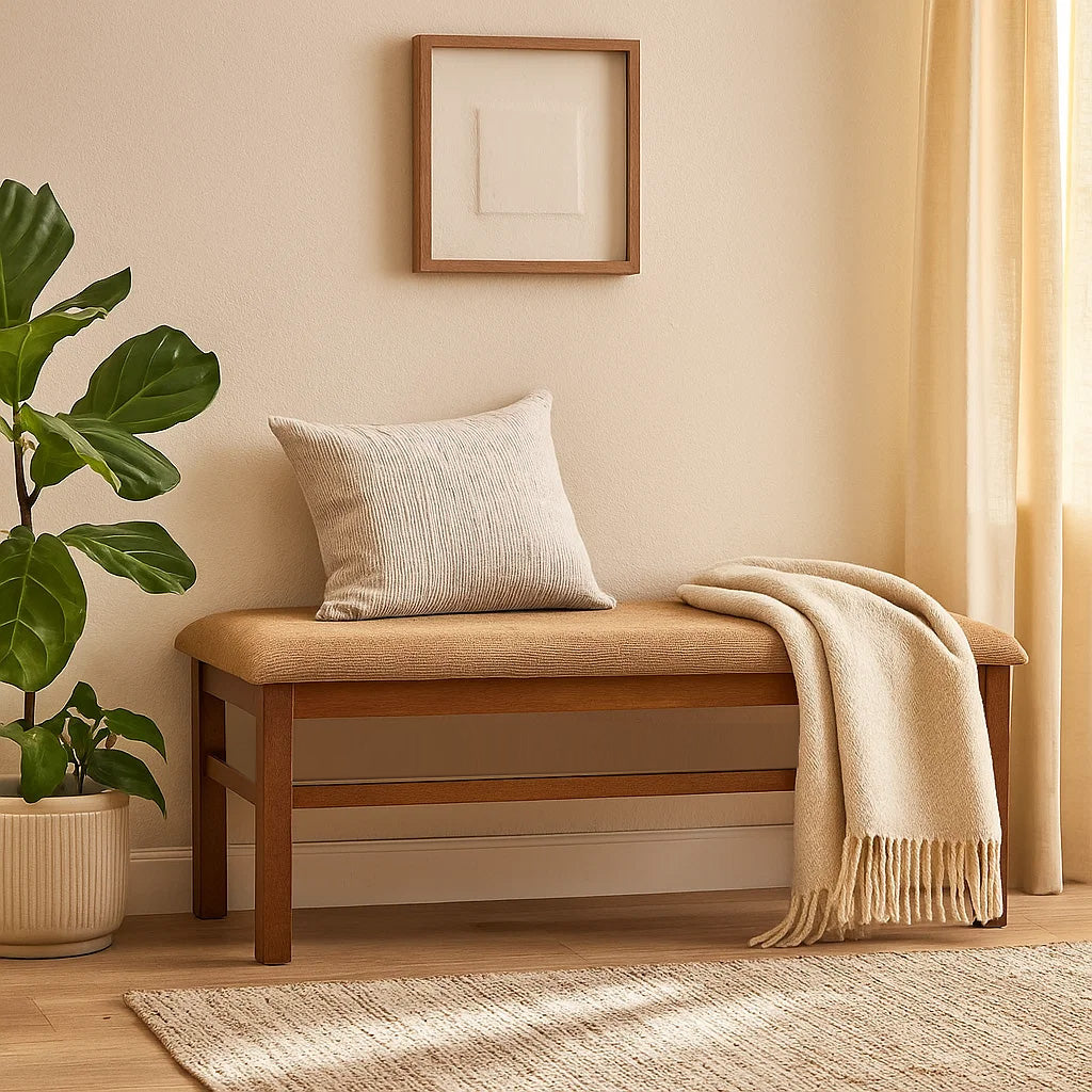 Nilkamal Jewel Multi Use Long Sitting Bench for Living Room Dining Room  (Walnut)