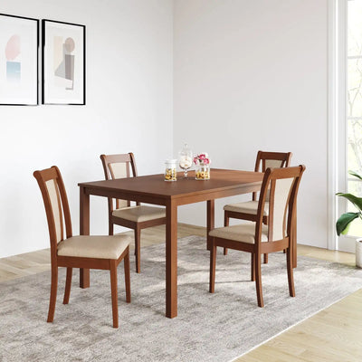 Nilkamal Jewel 4 Seater Dining Set (Walnut)
