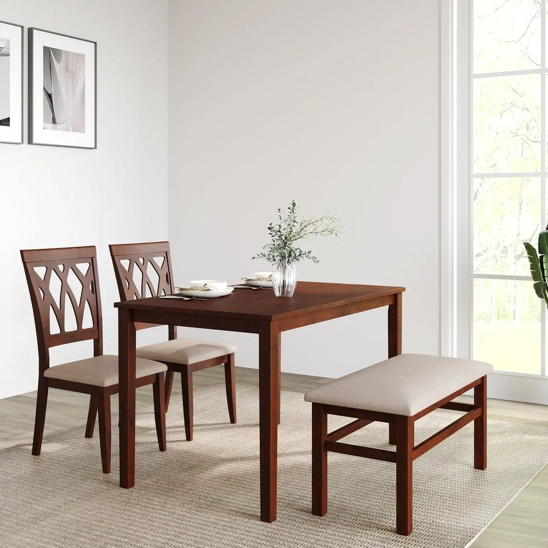 Nilkamal Peak Seater Dining Set With Bench (Cappuccino)