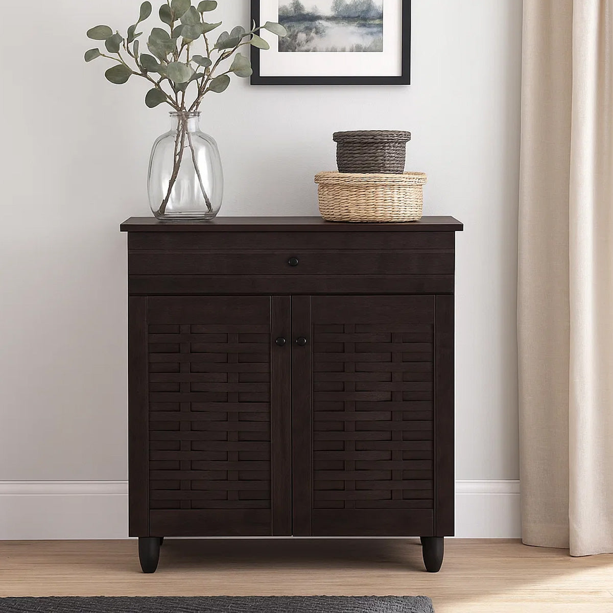 Nilkamal Kaira 2 Door Shoe Rack with Drawer (Wenge)