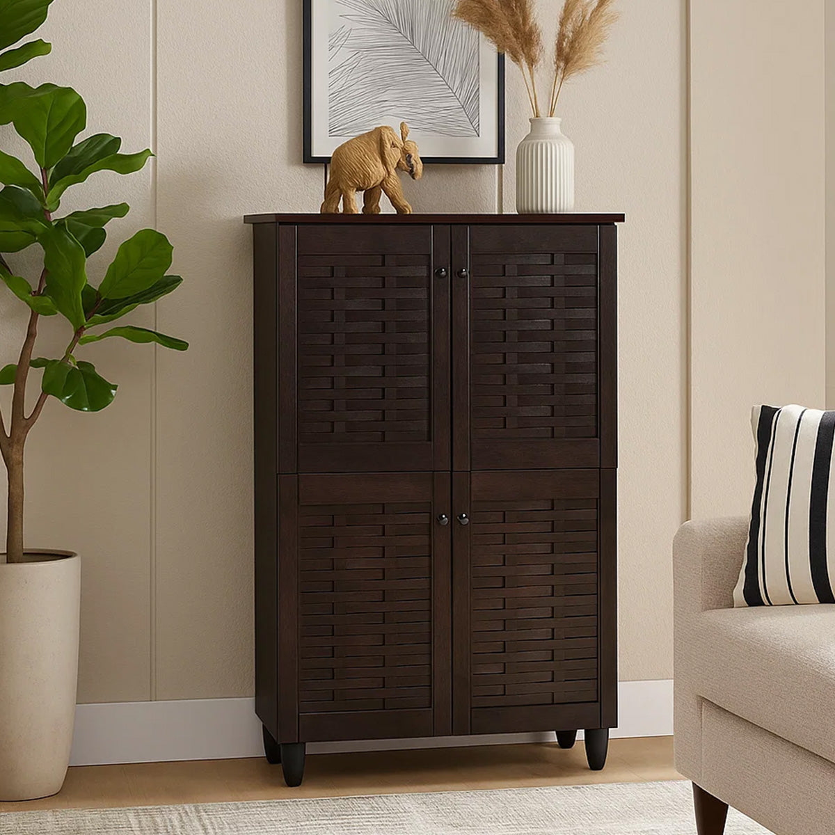 Nilkamal Kaira 4 Door Shoe Rack (Wenge)