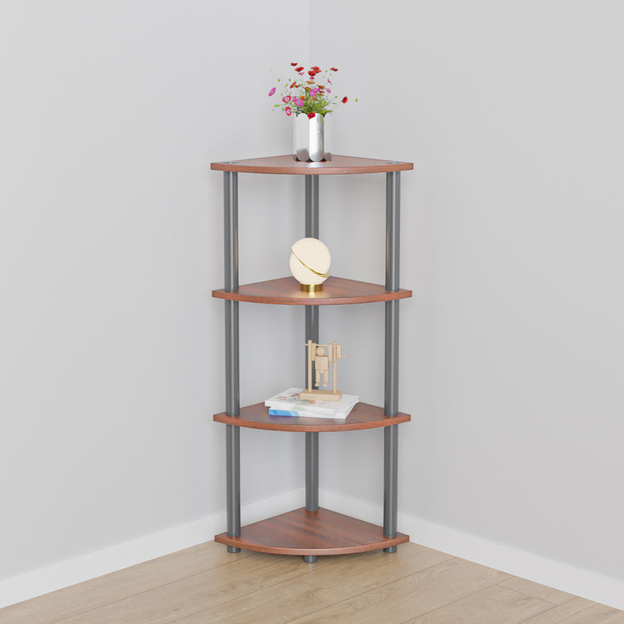Nilkamal Florida Wooden Corner Rack (Teak)