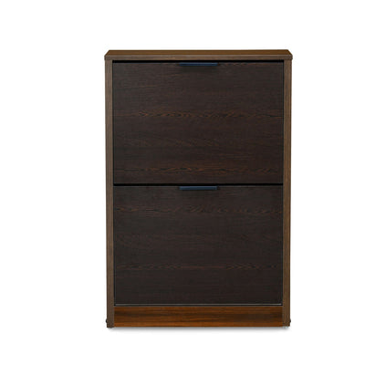 Nilkamal Florine Engineered Wood 2 Tier Shoe Cabinet (Walnut & Wenge)