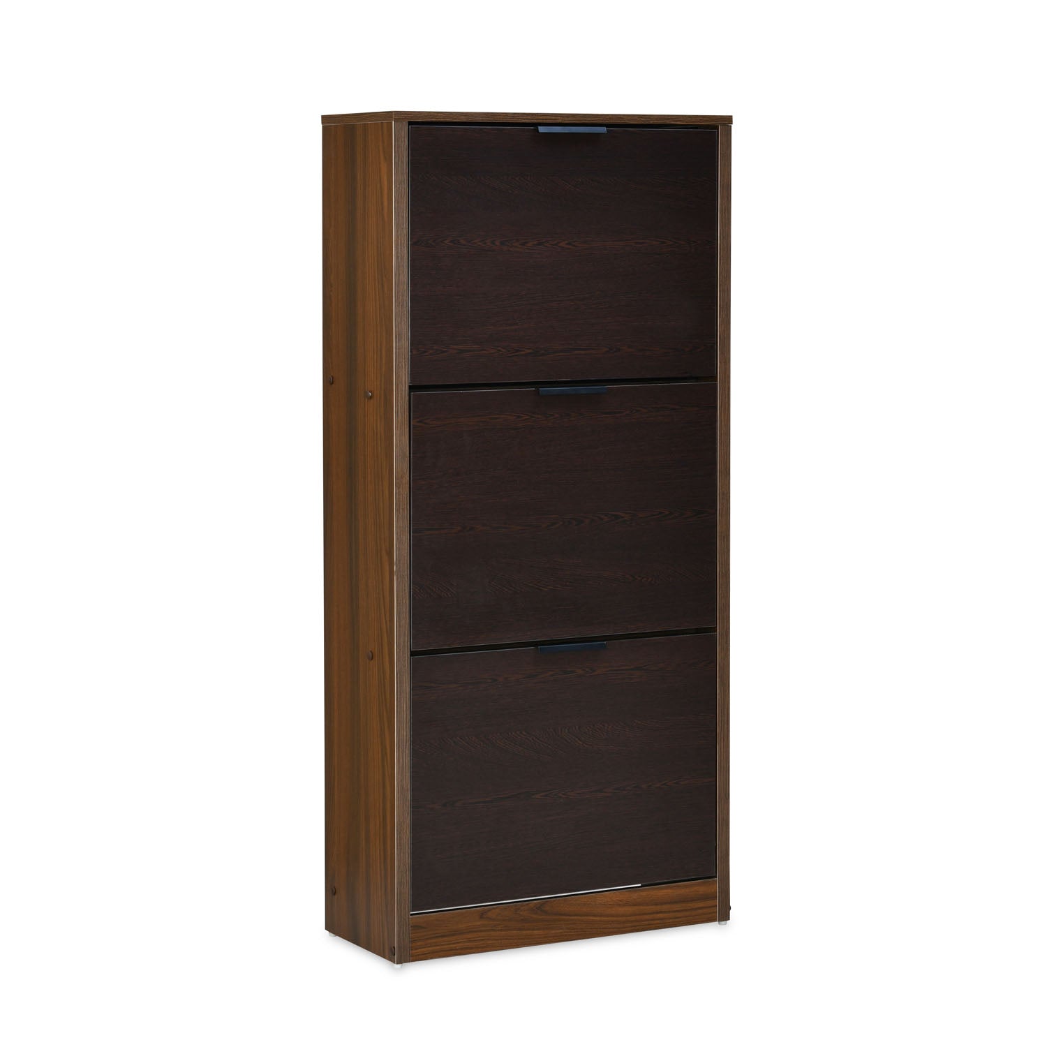 Nilkamal Florine 3 Tier Engineered Wood Shoe Cabinet (Walnut & Wenge)