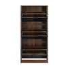 Nilkamal Florine 3 Tier Engineered Wood Shoe Cabinet (Walnut & Wenge)