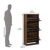 Nilkamal Florine 3 Tier Engineered Wood Shoe Cabinet (Walnut & Wenge)