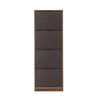 Nilkamal Florine Engineered Wood 4 Tier Shoe Rack (Walnut & Wenge) - Front View-2