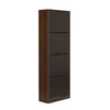 Nilkamal Florine Engineered Wood 4 Tier Shoe Rack (Walnut & Wenge) - Slight Side View