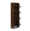 Nilkamal Florine Engineered Wood 4 Tier Shoe Rack (Walnut & Wenge) - Slight Side View With Open Drawer