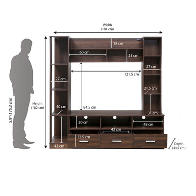 Nilkamal Florito Wall Unit (Walnut / Hiland Pine)