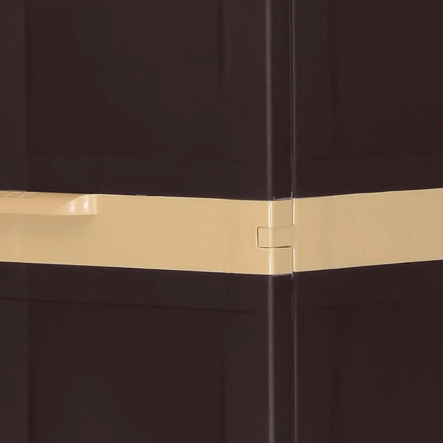 Nilkamal Freedom FMDR 1B Plastic Storage Cabinet with 1 Drawer (Weathered Brown / Biscuit) - Close Up View