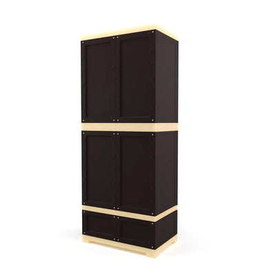 Nilkamal Freedom FMDR 1B Plastic Storage Cabinet with 1 Drawer (Weathered Brown / Biscuit) - Slight Side View 3