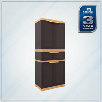 Nilkamal Freedom FMDR 1C Plastic Cabinet with 1 Drawer (Brown & Biscuit)