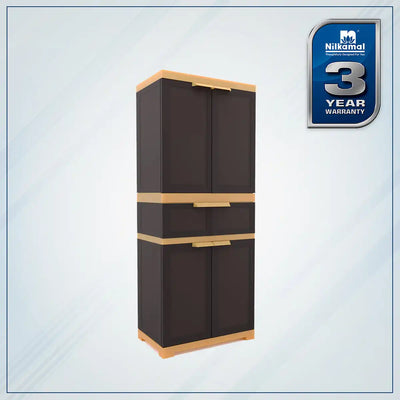 Nilkamal Freedom FMDR 1C Plastic Cabinet with 1 Drawer (Brown & Biscuit)