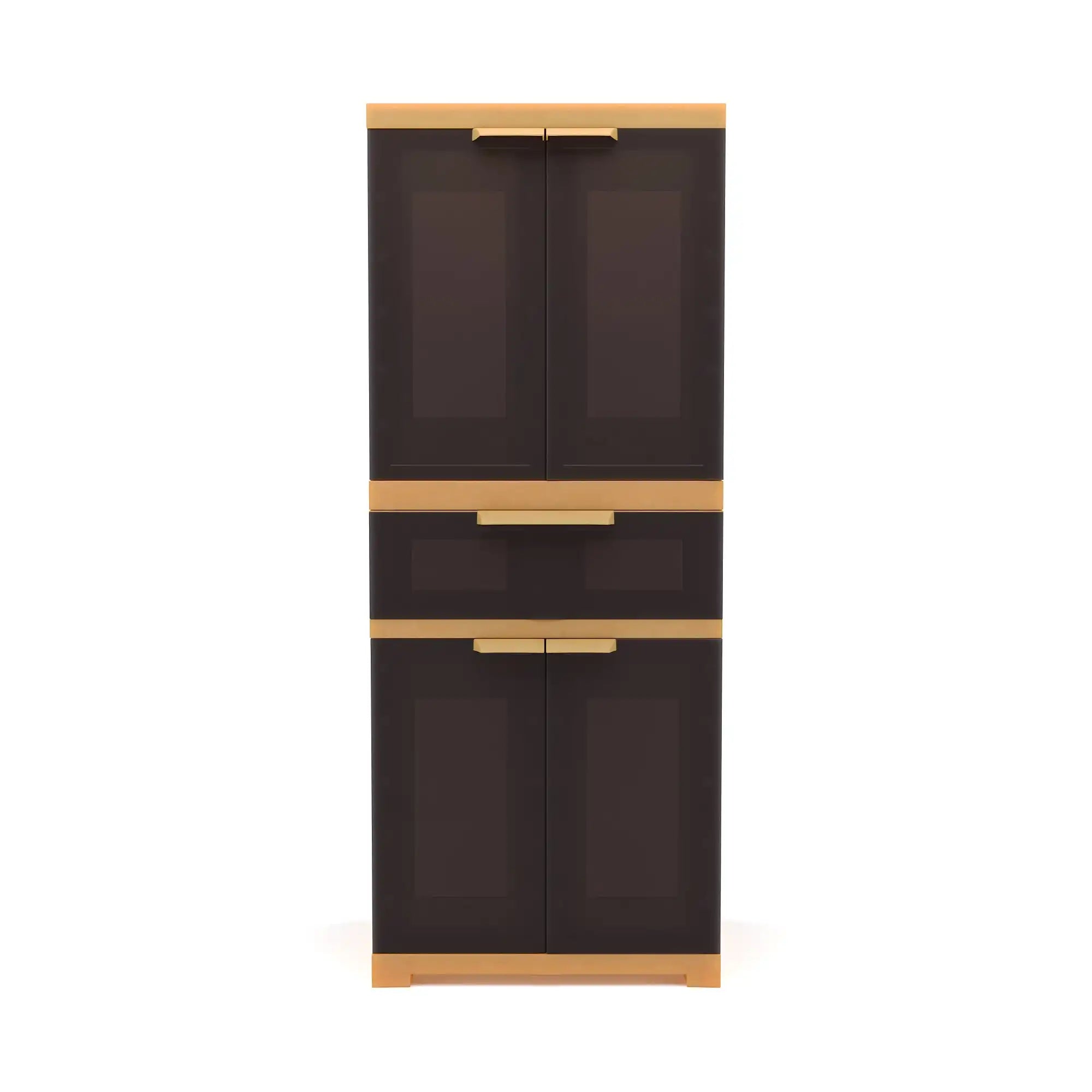 Nilkamal Freedom FMDR 1C Plastic Cabinet with 1 Drawer (Brown & Biscuit)