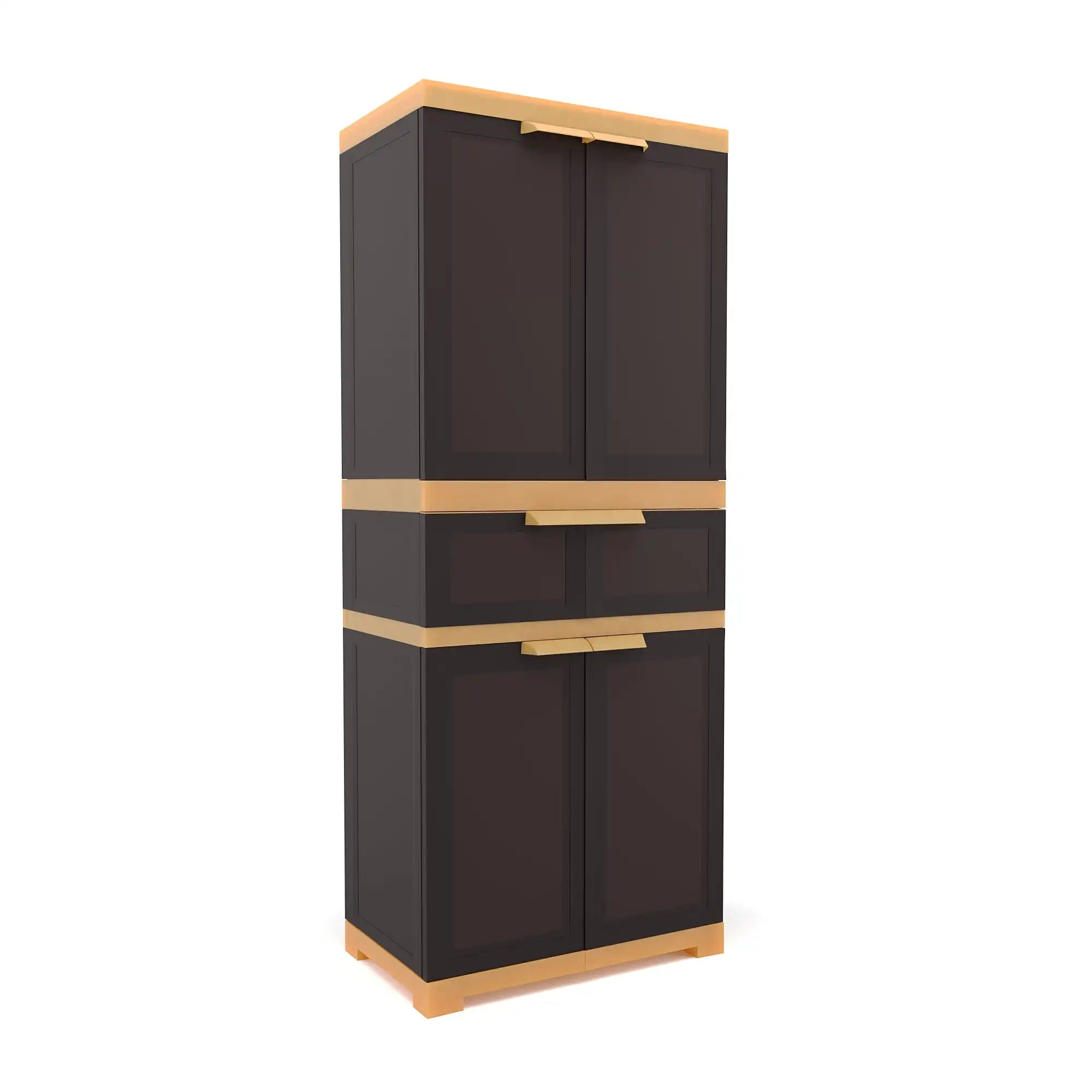 Nilkamal Freedom FMDR 1C Plastic Cabinet with 1 Drawer (Brown & Biscuit)