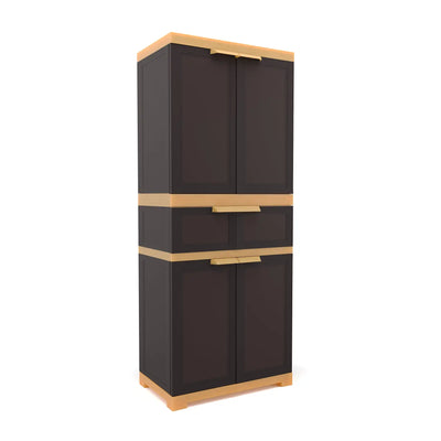 Nilkamal Freedom FMDR 1C Plastic Cabinet with 1 Drawer (Brown & Biscuit)