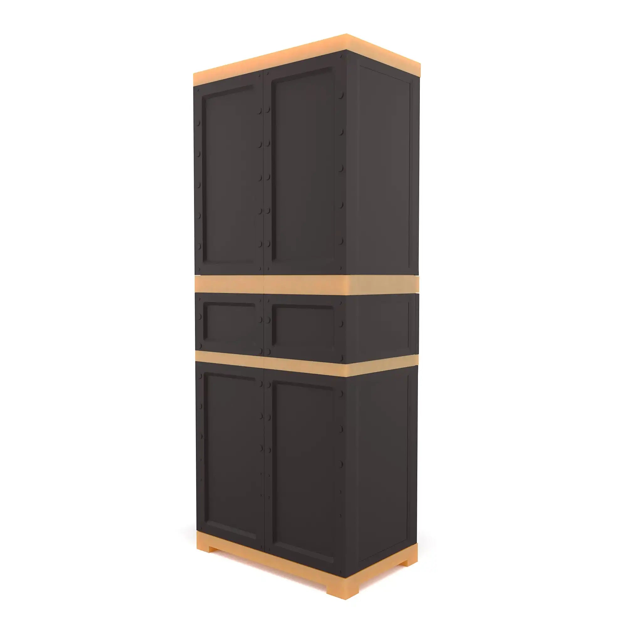 Nilkamal Freedom FMDR 1C Plastic Cabinet with 1 Drawer (Brown & Biscuit)