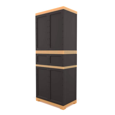 Nilkamal Freedom FMDR 1C Plastic Cabinet with 1 Drawer (Brown & Biscuit)