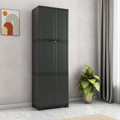 Nilkamal Freedom Large (FML) Plastic Storage Cabinet (Charcoal Grey) - Main View