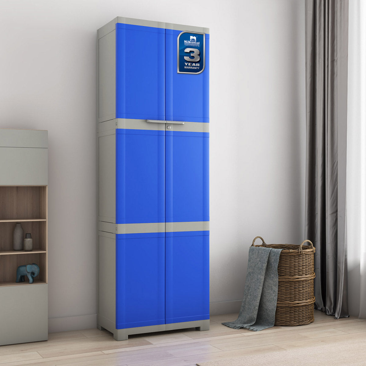 Nilkamal Freedom Mini Large (FML) Plastic Storage Cabinet (Deep Blue Grey)