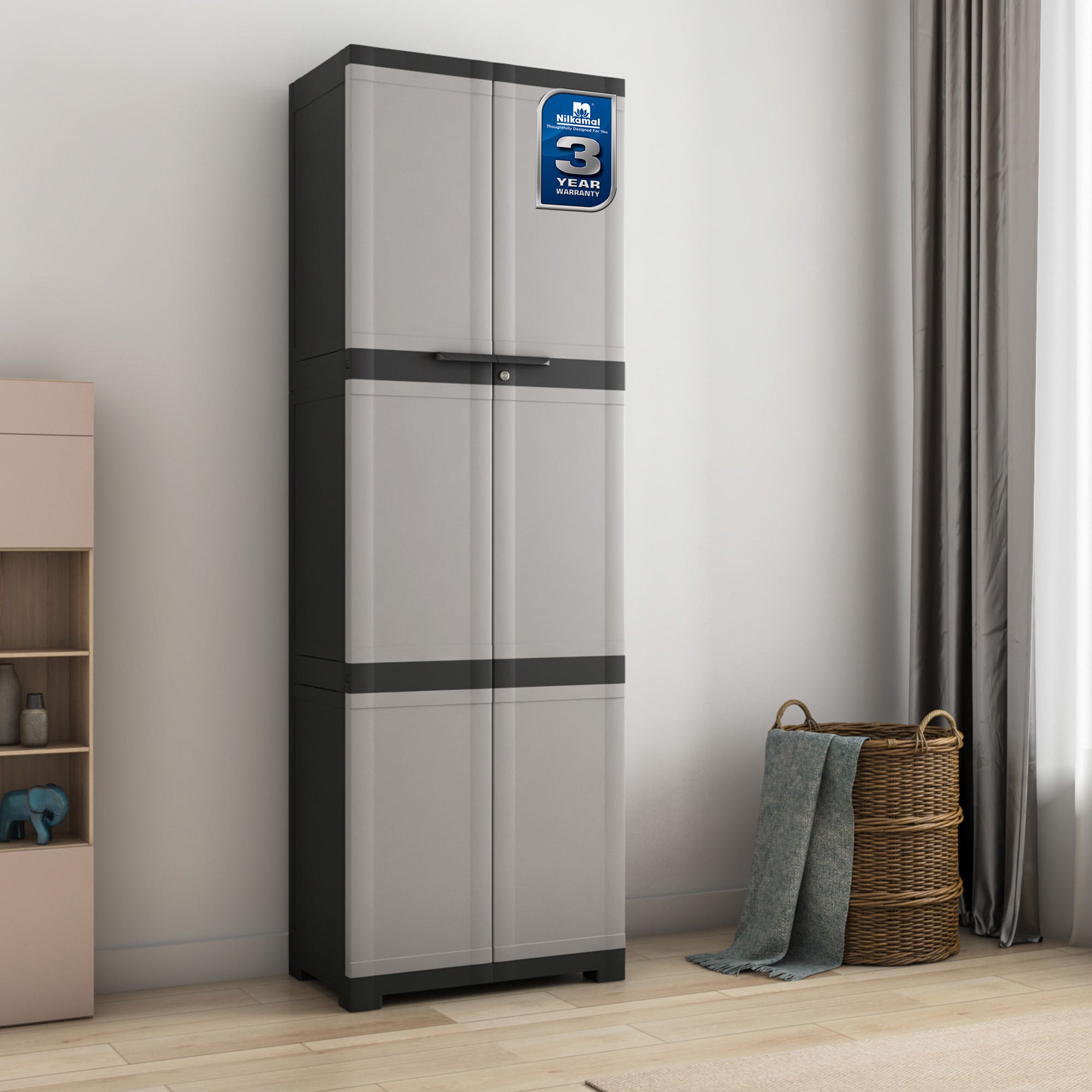 Buy Nilkamal Freedom Mini Large (FML) Plastic Cabinet for Storage(Grey ...
