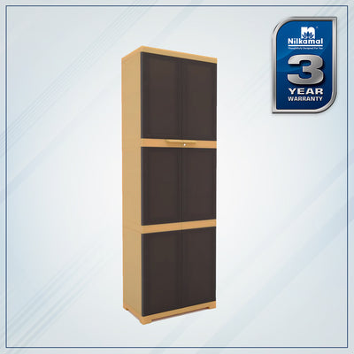 Nilkamal Freedom Mini Large (FML) Plastic Storage Cabinet (Weathered Brown / Biscuit) - Slight Side View