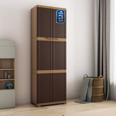 Nilkamal Freedom Mini Large (FML) Plastic Storage Cabinet (Weathered Brown / Biscuit) - Product Main View