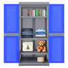 Nilkamal Freedom Mini Medium (FMM) Plastic Storage Cabinet (Deep Blue / Grey) - Front Storage View