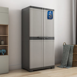 Nilkamal Freedom Mini Medium (FMM) Plastic Storage Cabinet/Bookshelf (Haze Grey/Charcoal Grey)