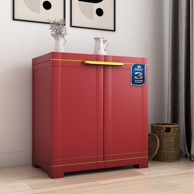 Nilkamal Freedom Mini Small (FMS) Plastic Storage Cabinet (Bright Red / Yellow)