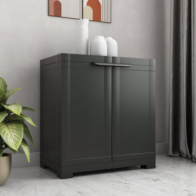 Nilkamal Freedom Small (FMS) Plastic Storage Cabinet (Charcoal Grey) - Main View