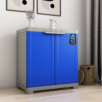 Nilkamal Freedom Mini Small (FMS) Plastic Storage Cabinet (Deep Blue / Grey)