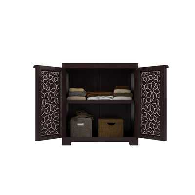 Nilkamal Freedom Star Small (FMSSTAR) Plastic Storage Cabinet (Weather Brown & Biscuit)