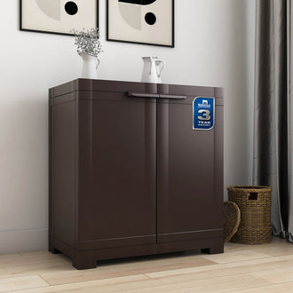 Nilkamal Freedom Mini Small (FMS) Plastic Storage Cabinet/Bookshelf (Weather Brown)