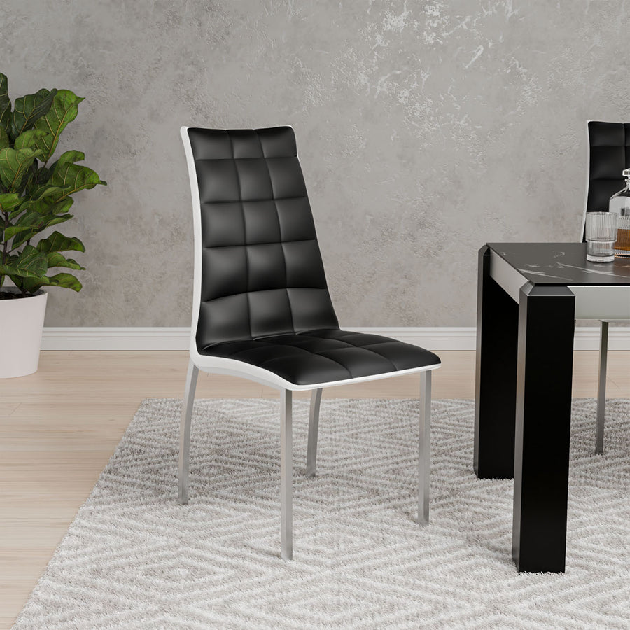 Nilkamal Fortica Dining Chair (Black and White)