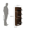 Nilkamal Florine Engineered Wood 4 Tier Shoe Rack (Walnut & Wenge) - Size In Centimeter