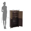 Nilkamal Freedom (FMSC18D) Plastic Shoe Cabinet (Rattan Dark Beige & Weather Brown)