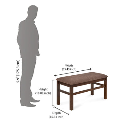Nilkamal Gem Multi Use Medium Sitting Bench for Living Room | Dining Room (Cappuccino)