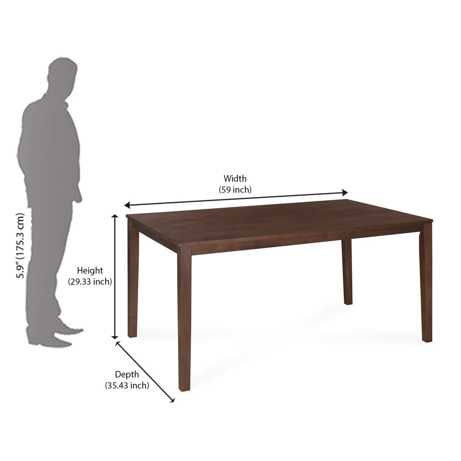 Nilkamal Gem 6 Seater Dining Table (Brown)