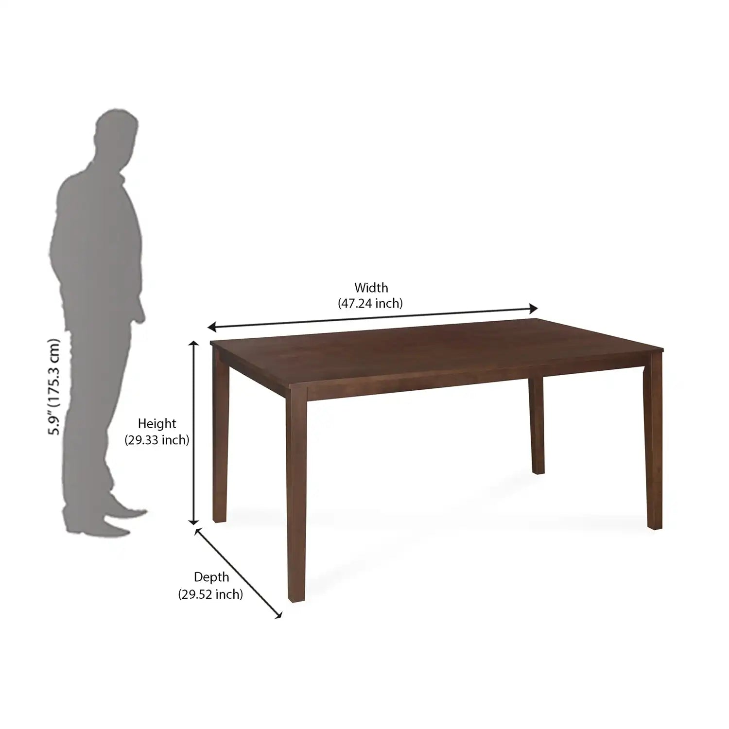 Nilkamal Gem 4 Seater Dining Set With Bench (Cappuccino)